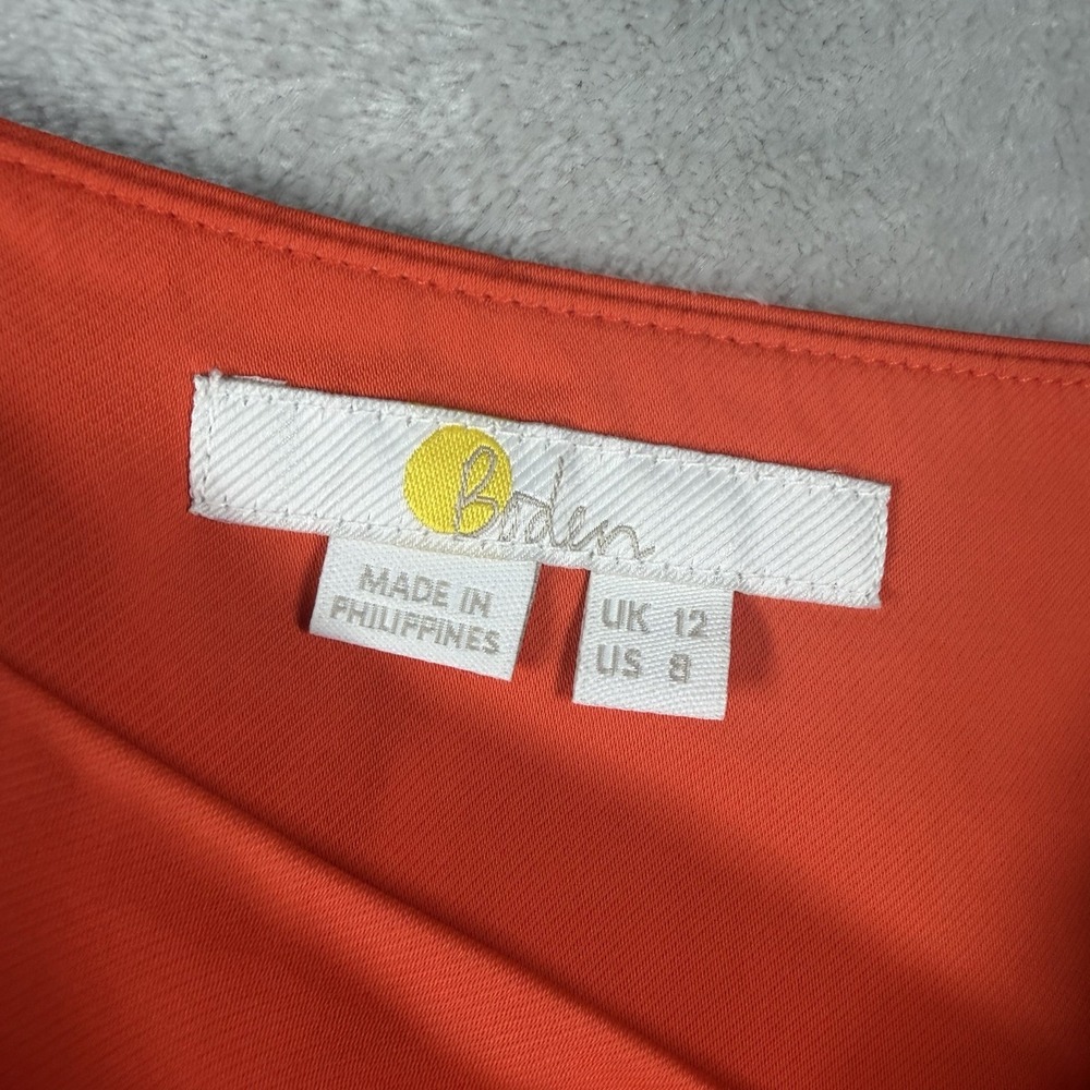 Boden Bright Orange Wide Leg Trousers Size 8 Flowy Dopamine Career Modern - Picture 6 of 10